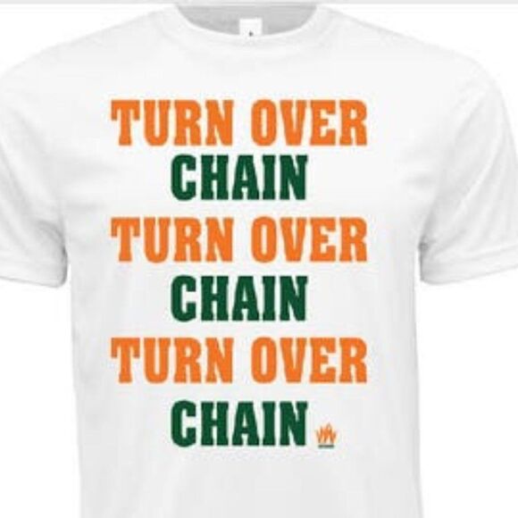 UNIVERSITY of Miami Hurricanes Turnover Chain shirt XXL - Picture 1 of 6